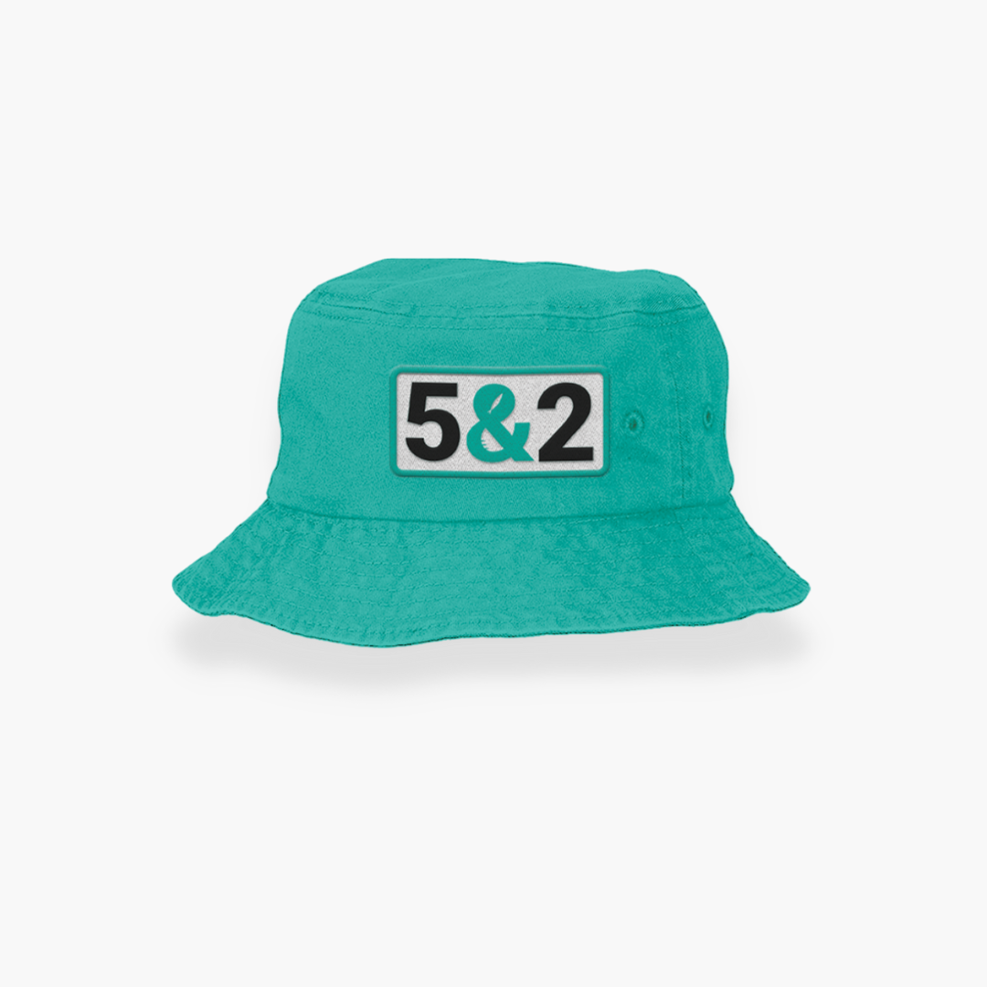 5 and 2 - Teal - Patch - Bucket Hat