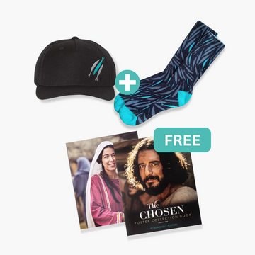 Against The Current Socks, Three Fish Hat & FREE The Chosen Season 1 Collection Book