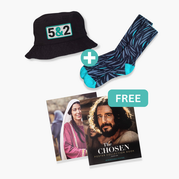 Against The Current Socks, 5&2 Bucket Hat & FREE The Chosen Season 1 Collection Book