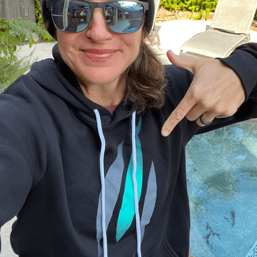 Sweat à capuche trois poissons