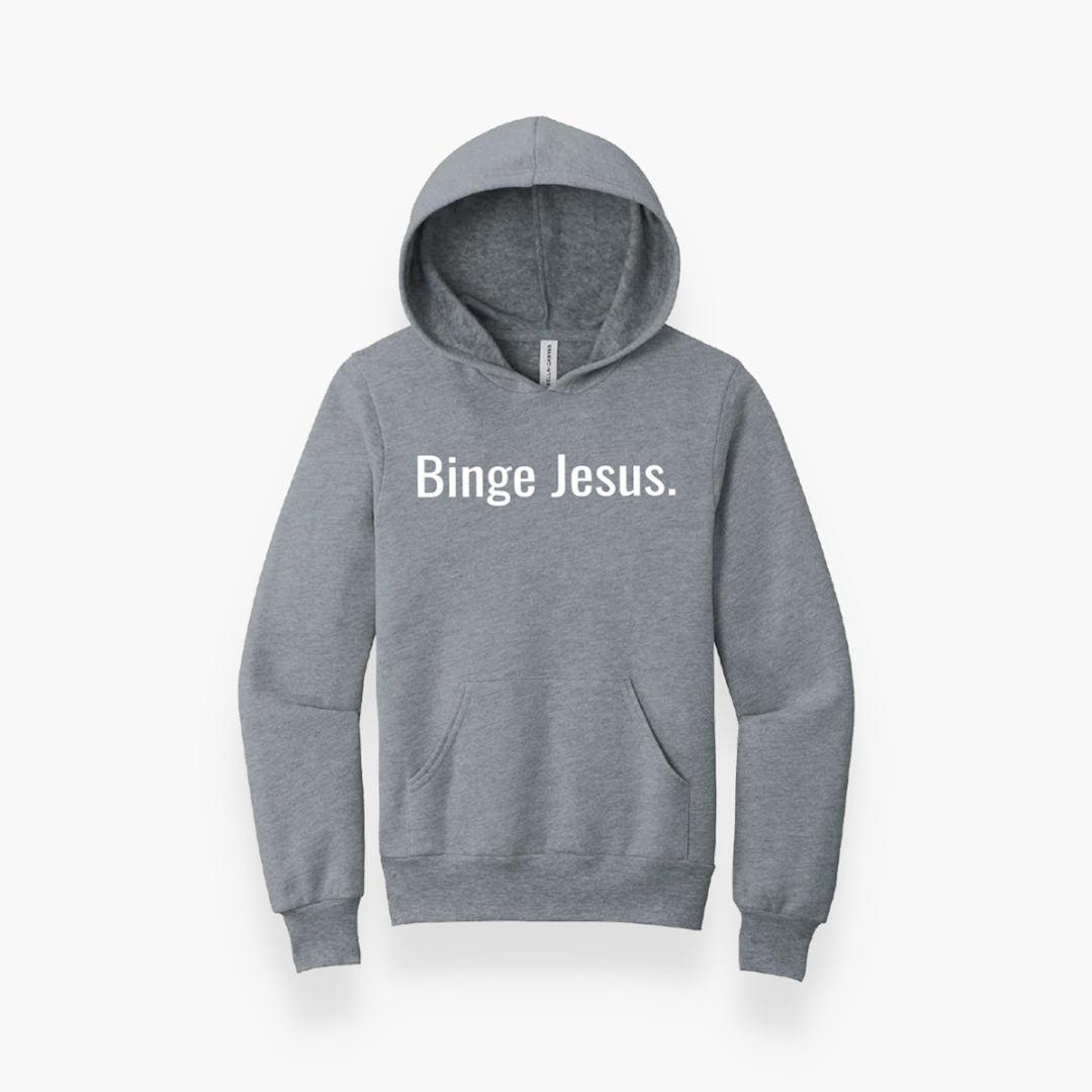 Binge Jesus Chosen Hoodie - Light Grey without string