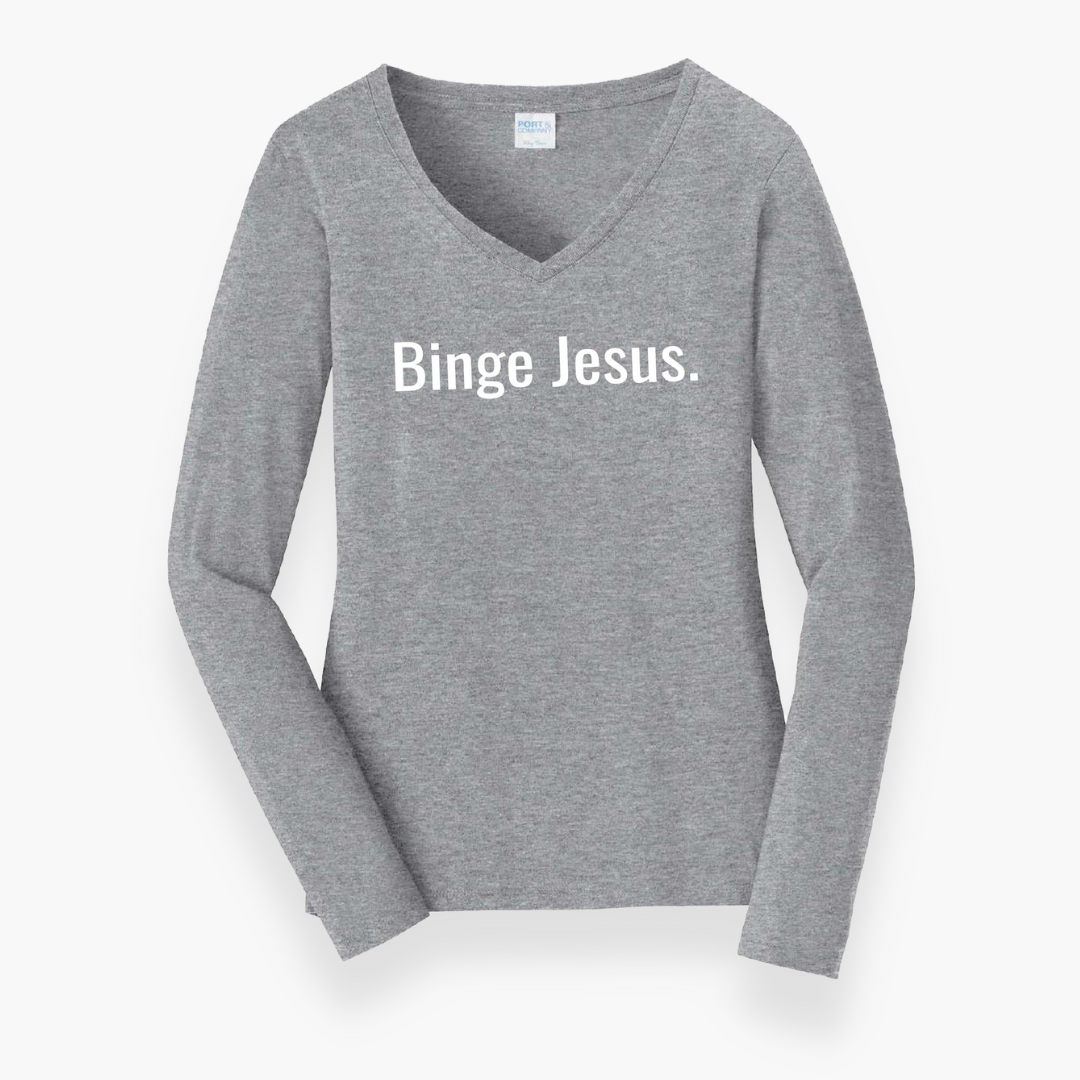Binge Jesus Chosen Long Sleeve Shirt - Women's Vneck