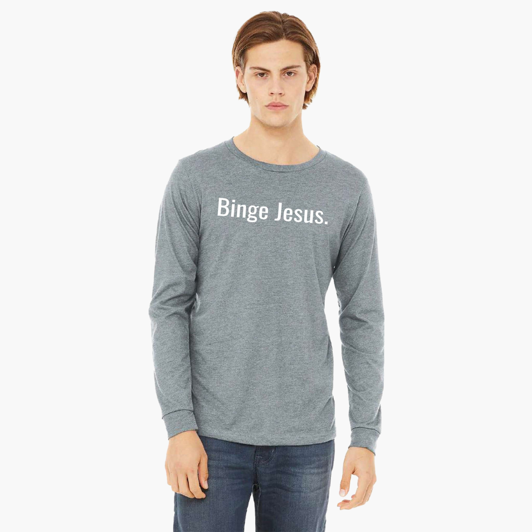 Binge Jesus Long Sleeve Shirt - Adult Men