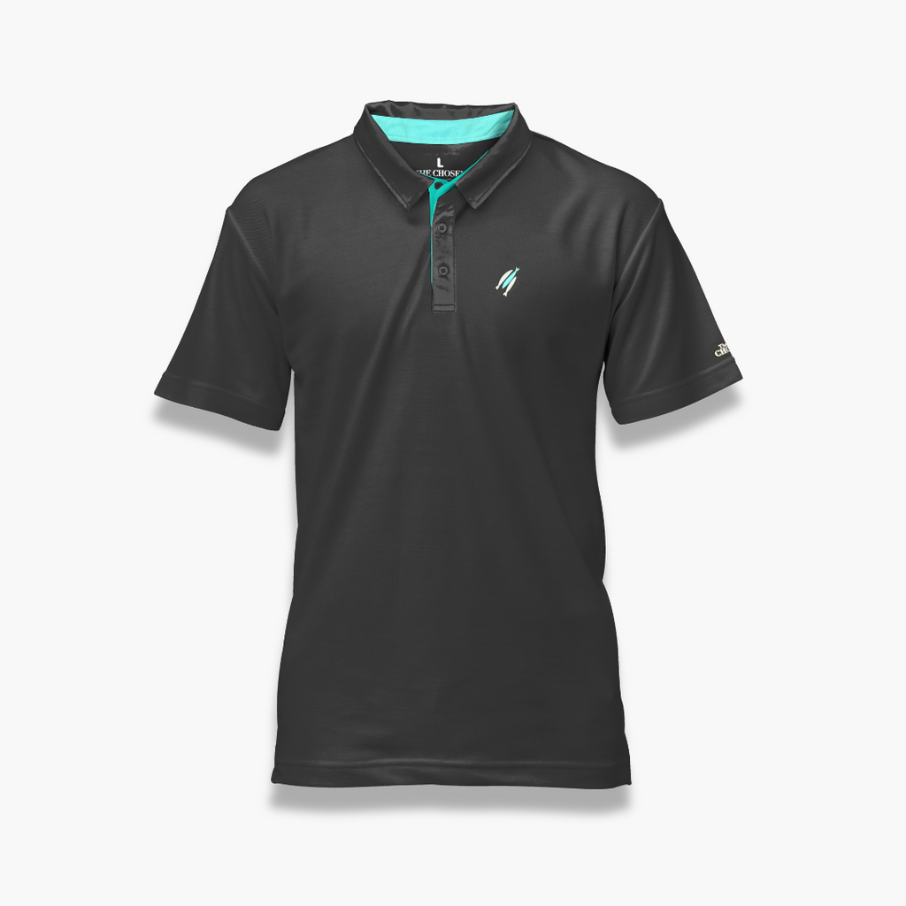 The Chosen Black + Teal Polos