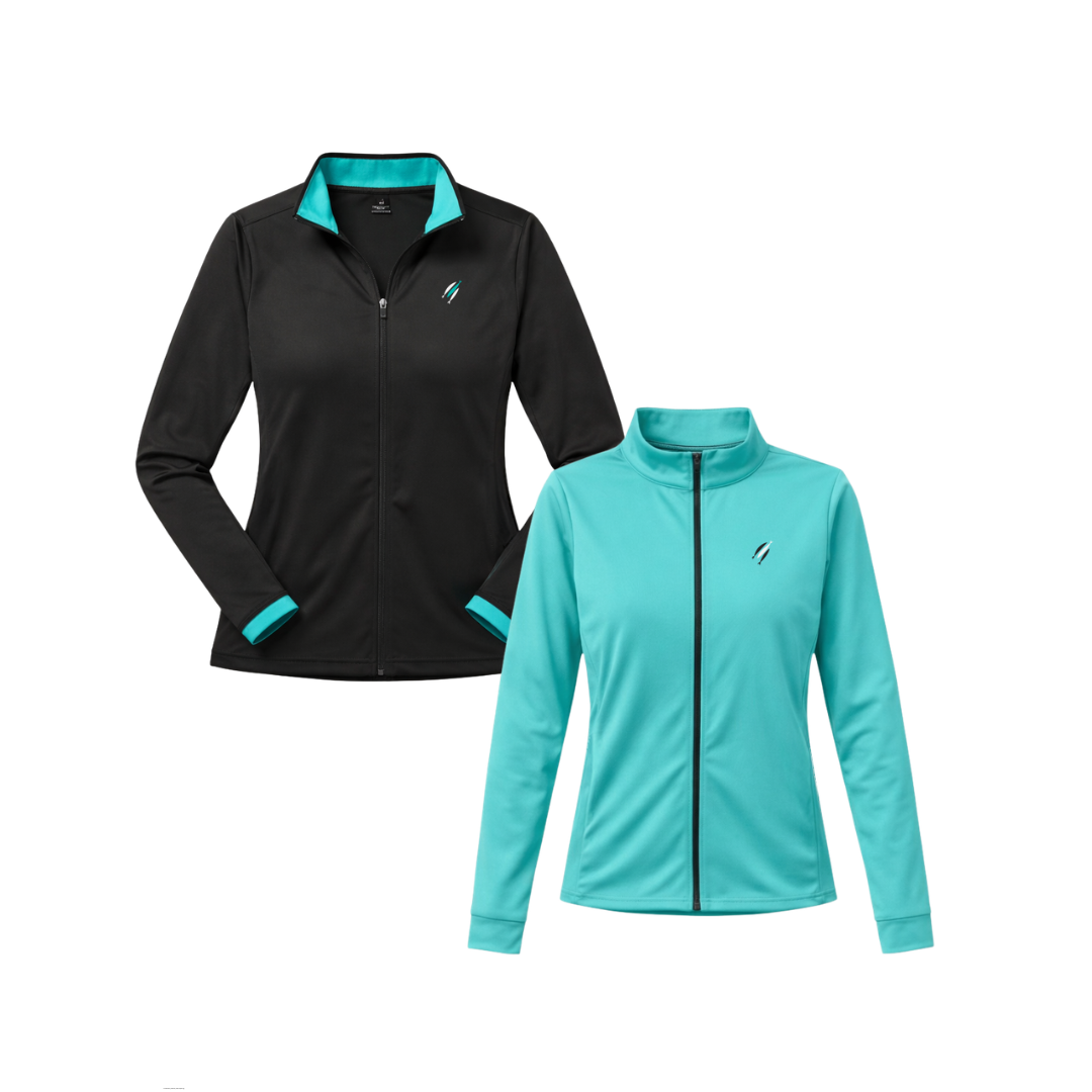 Dames Three Fish Teal + zwarte volledige ritssluiting