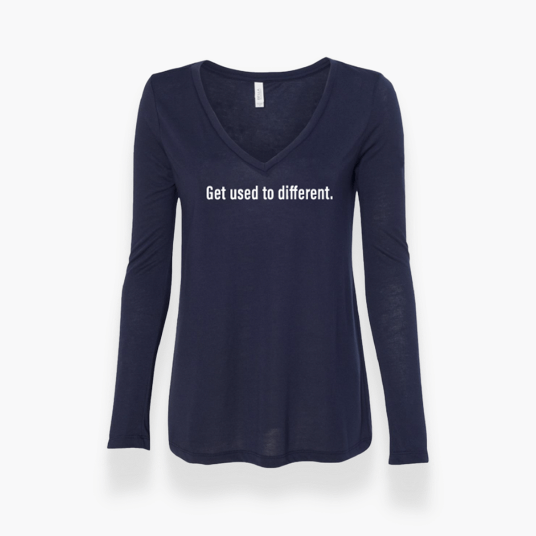 Get used to different Chosen Long Sleeve Women Navy Front