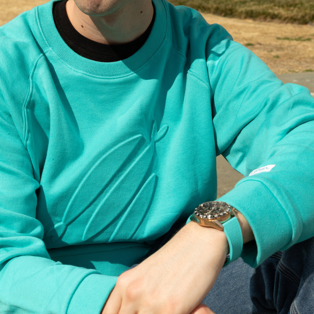 Three Fish Embossed Crewneck