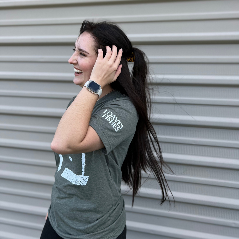 Hebrew Loaves and Fishes Green TShirt