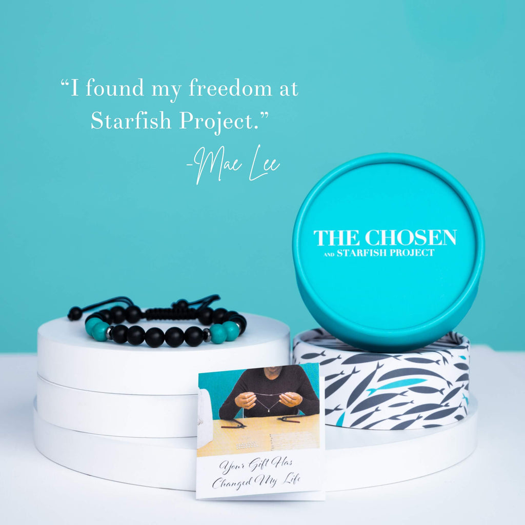 5 & 2 sinivihreää/musta unisex-rannekoru