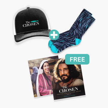 Against The Current Socks, Follow the Leader Hat & FREE The Chosen Season 1 Collection Book