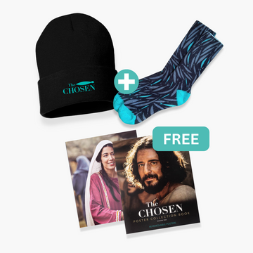 Against The Current Socks, The Chosen Beanie (Embroidered) & FREE The Chosen Season 1 Collection Book