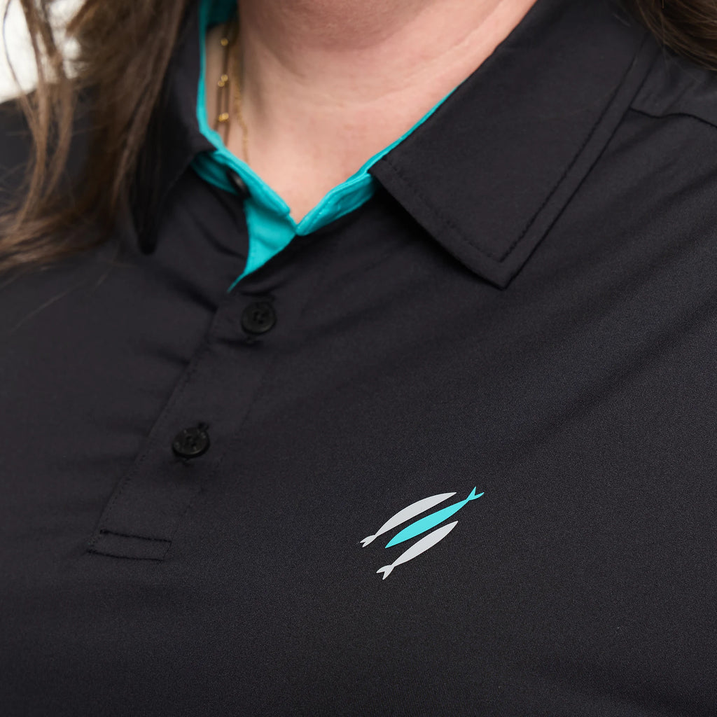 The Chosen Black + Teal Polos
