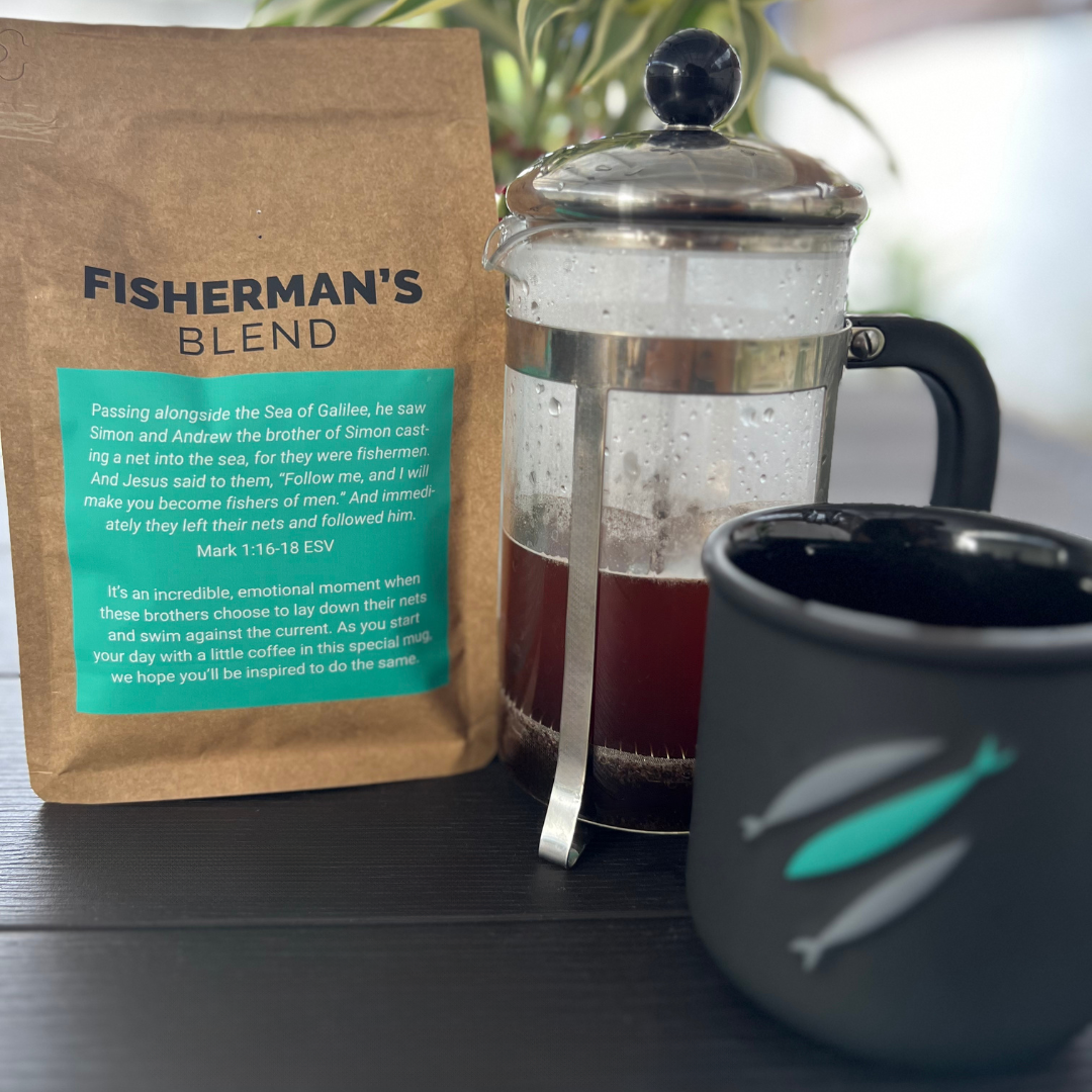 Three Fish Mug + Coffee Set by The Chosen Gifts