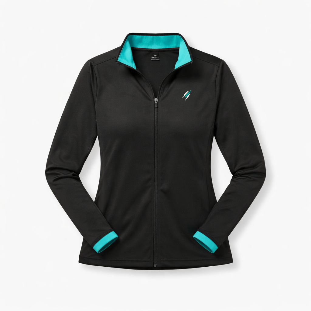 Cremallera completa Three Fish verde azulado + negro para mujer