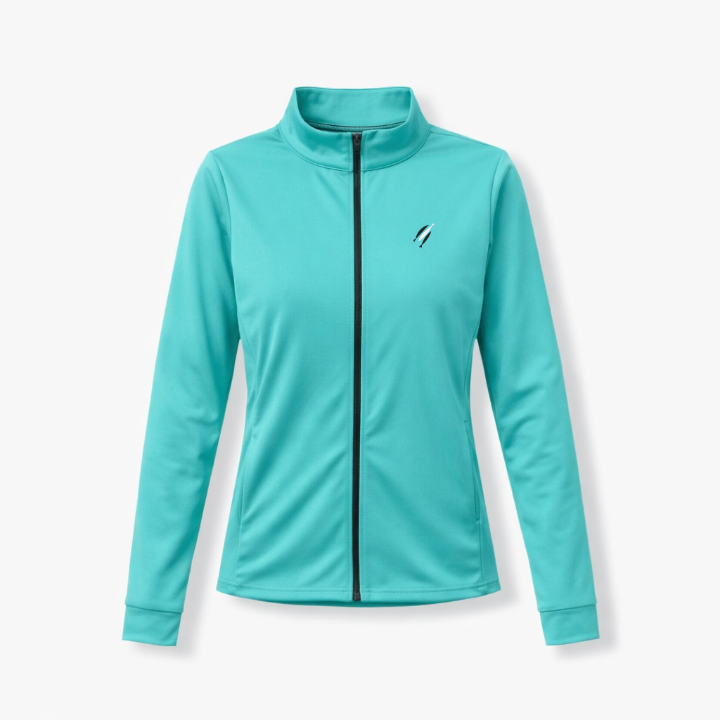 Women's Three Fish Teal + Black Full-Zip