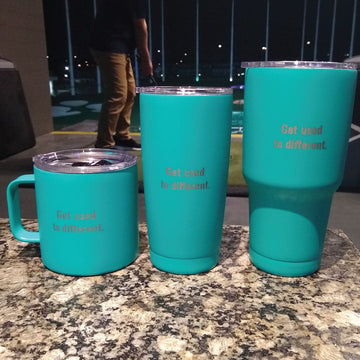 Get Used to Different Stainless Steel Teal Tumbler 3-Piece Bundle